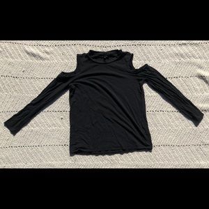 Black long sleeve cold shoulder shirt